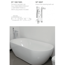 ECT Sorrento Oval Bath Tub 40mm Plug Waste Included